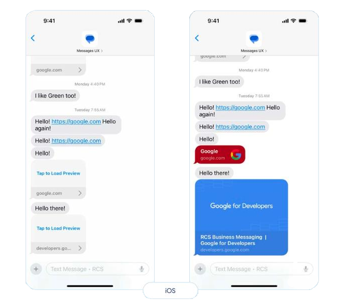 Hyperlinks behavior on iOS showing URLs as plain text compared to clickable links