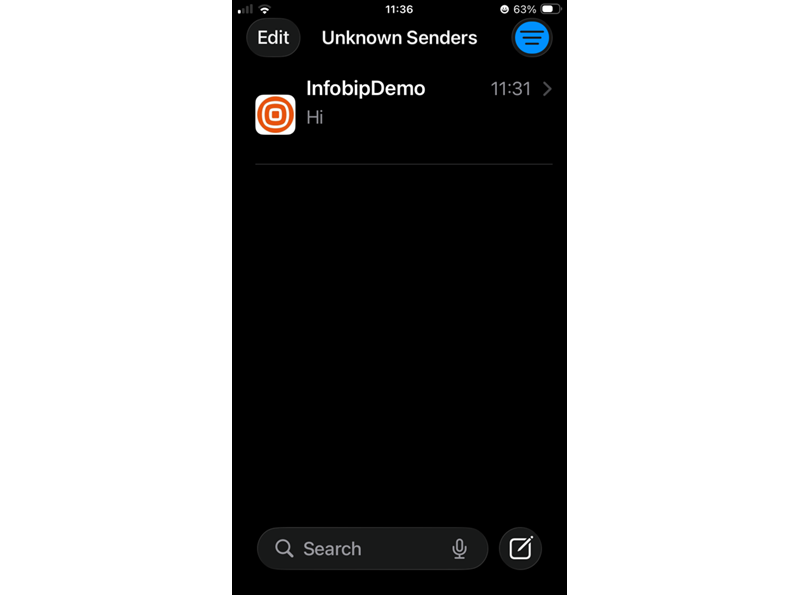 rcs unknown sender option