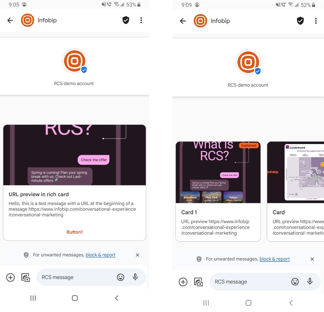 rcs troubleshooting url preview