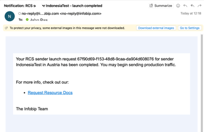 Agent launch status complete