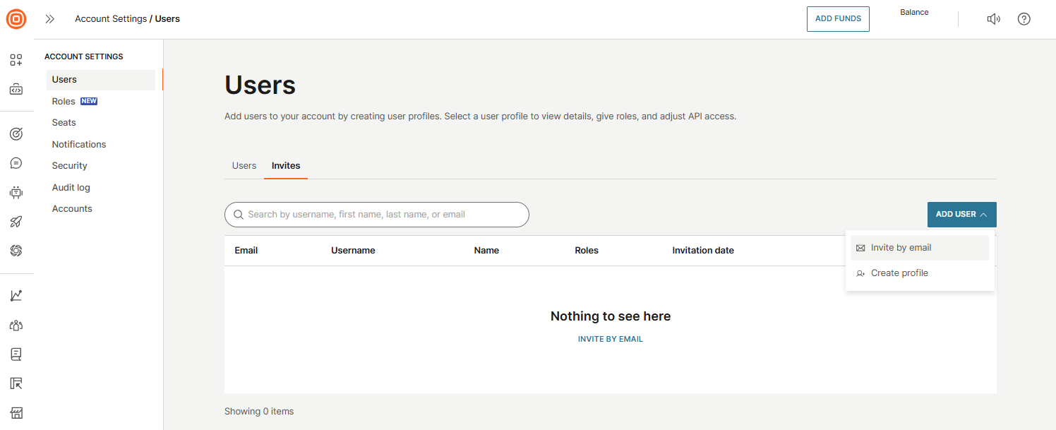 Essentials - Create user via invite