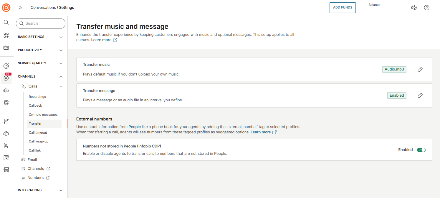 Calls - Transfer music