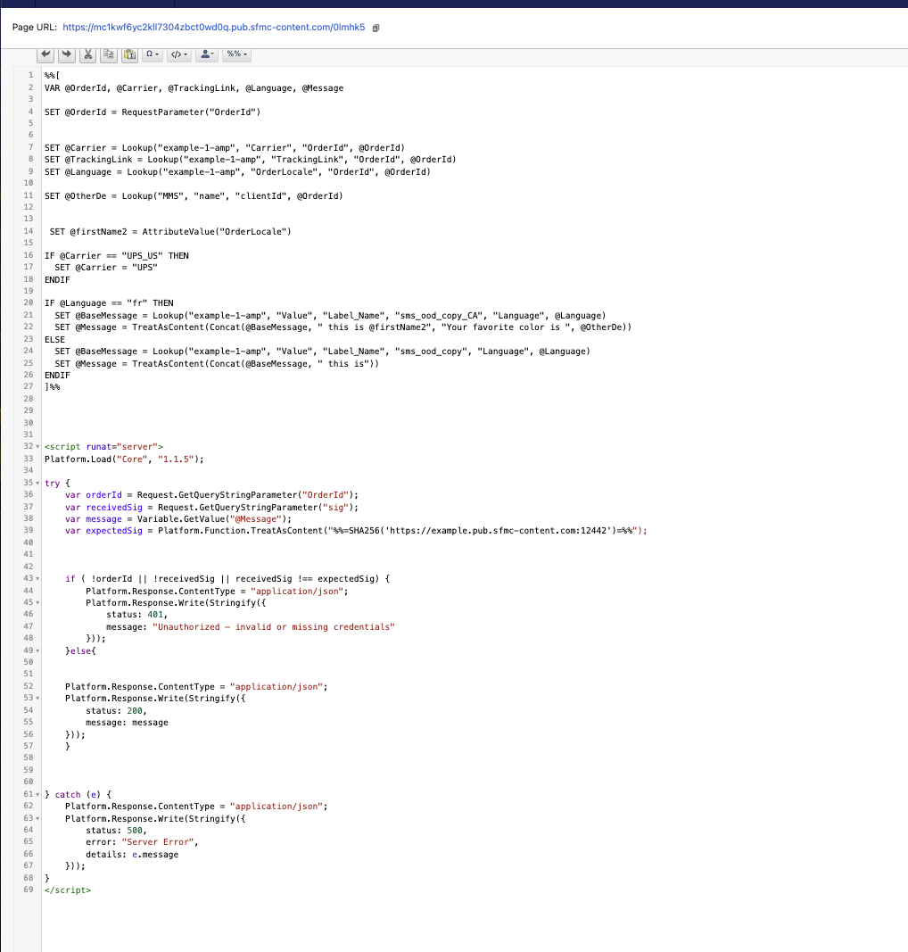 SFMC AMPscript placeholders