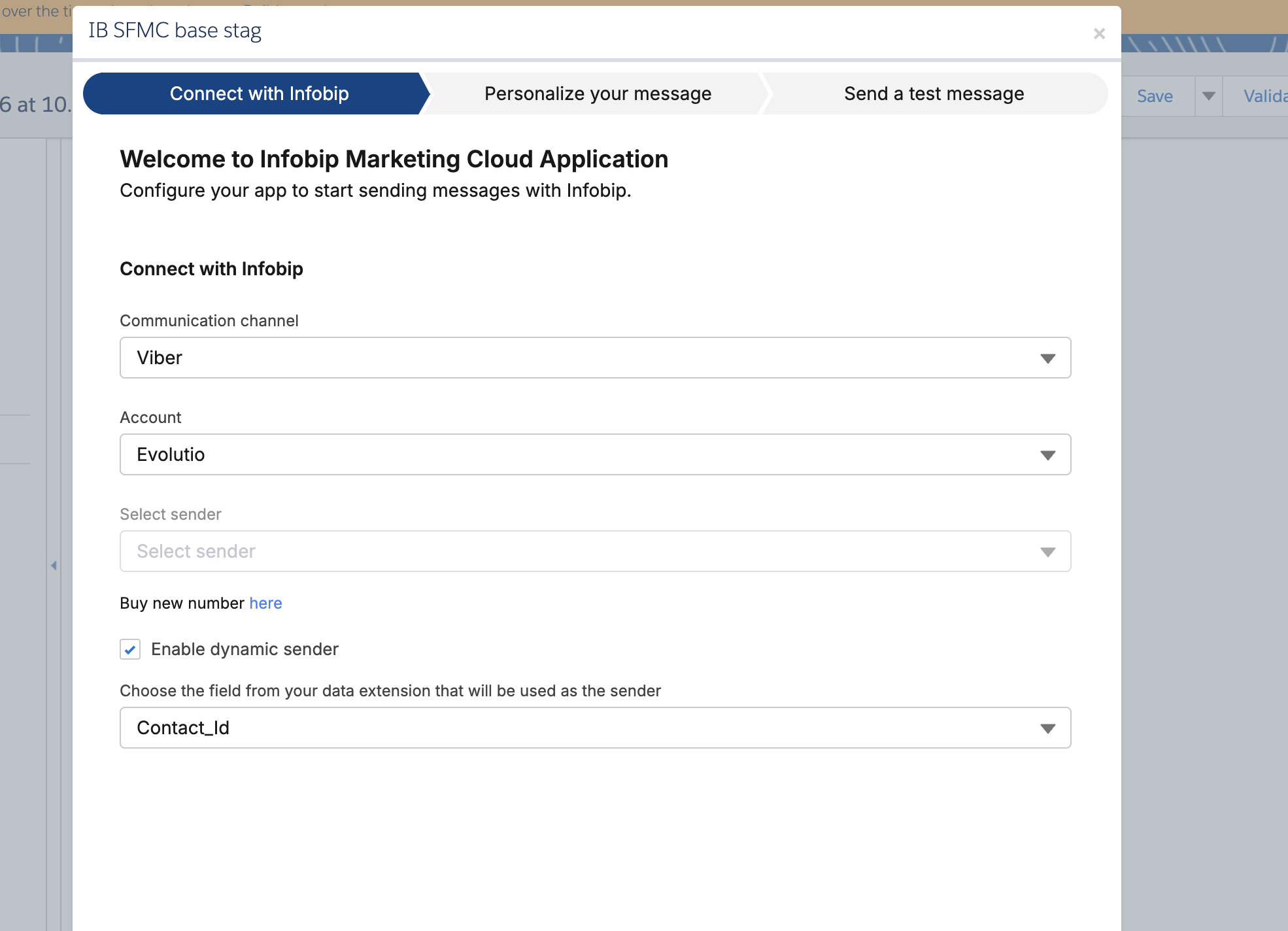 Dynamic sender configuration