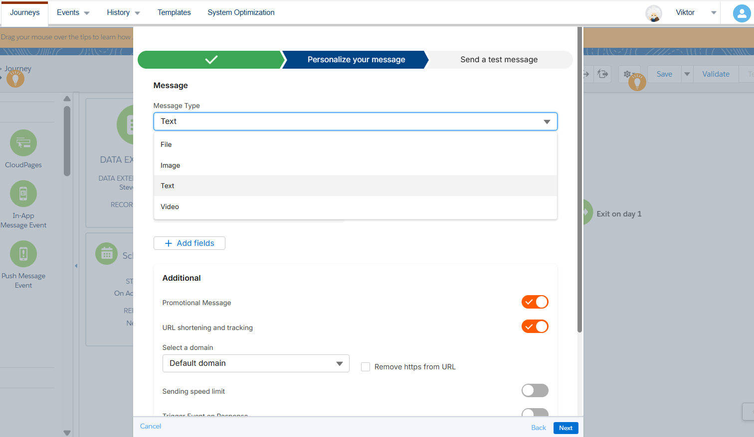 Salesforce Marketing Cloud Viber Personalize Message