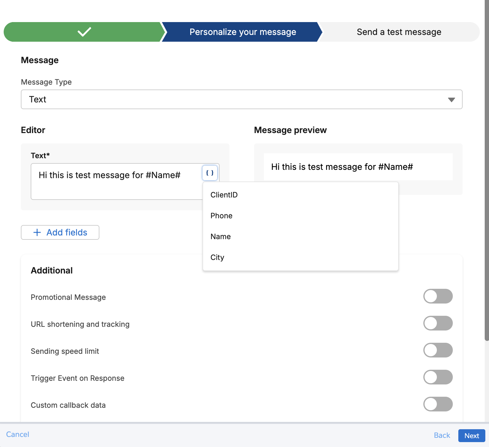 Salesforce Marketing Cloud Viber Message Type