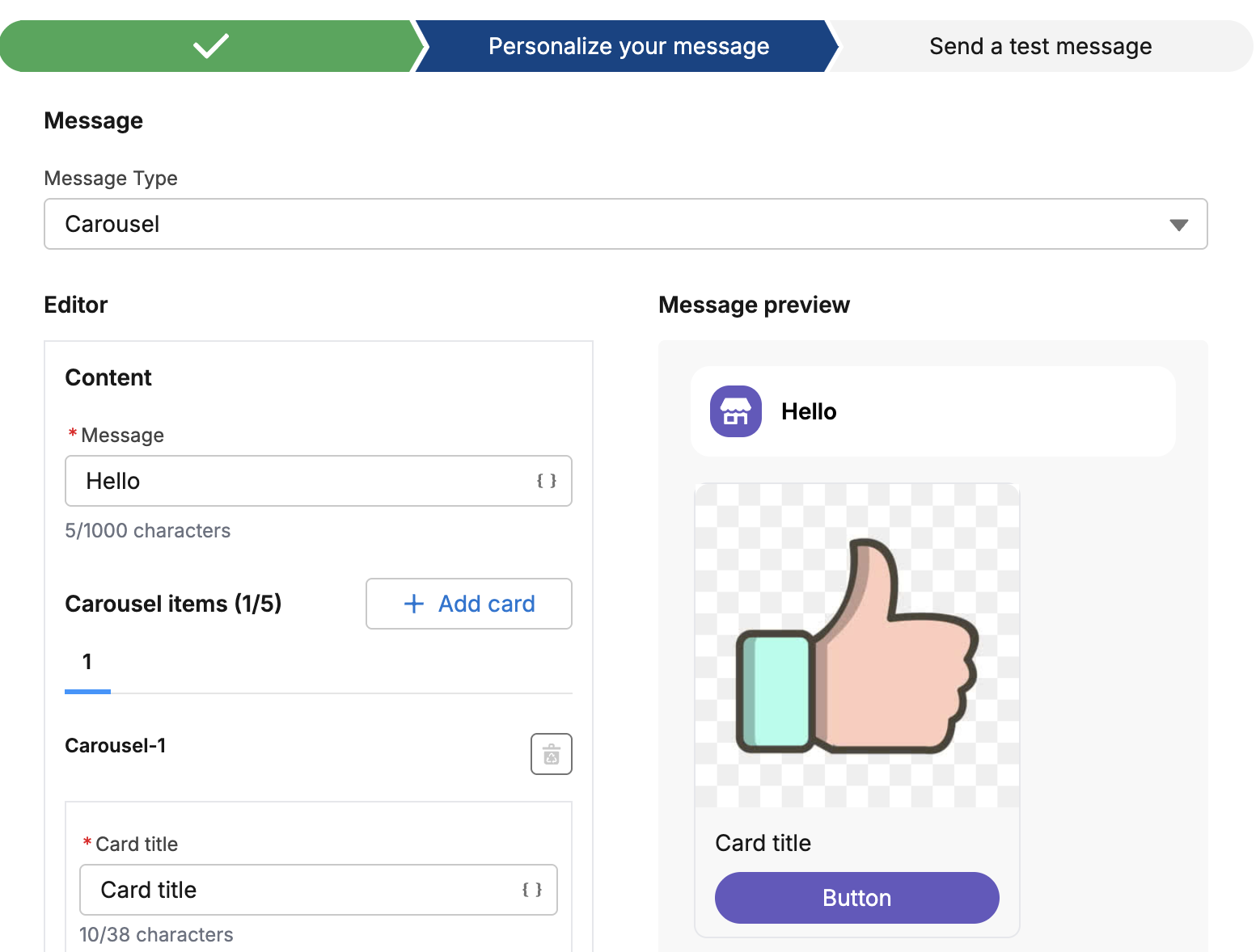 Salesforce Marketing Cloud Viber carousel