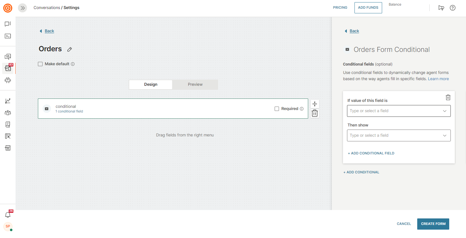 Forms - Conditional inputs modal