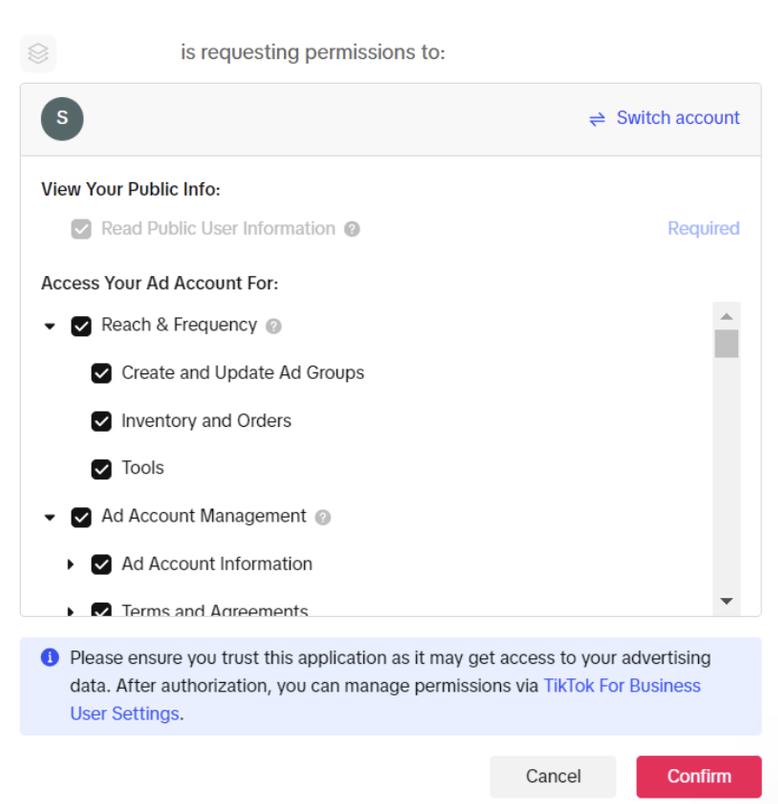 Exchange - TikTok Connect account