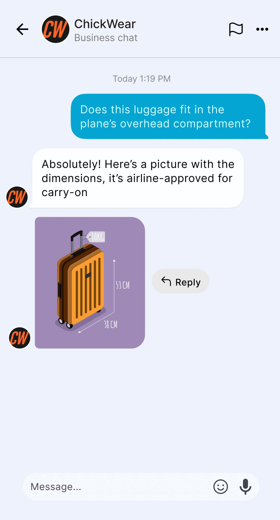 TikTok - Image message example