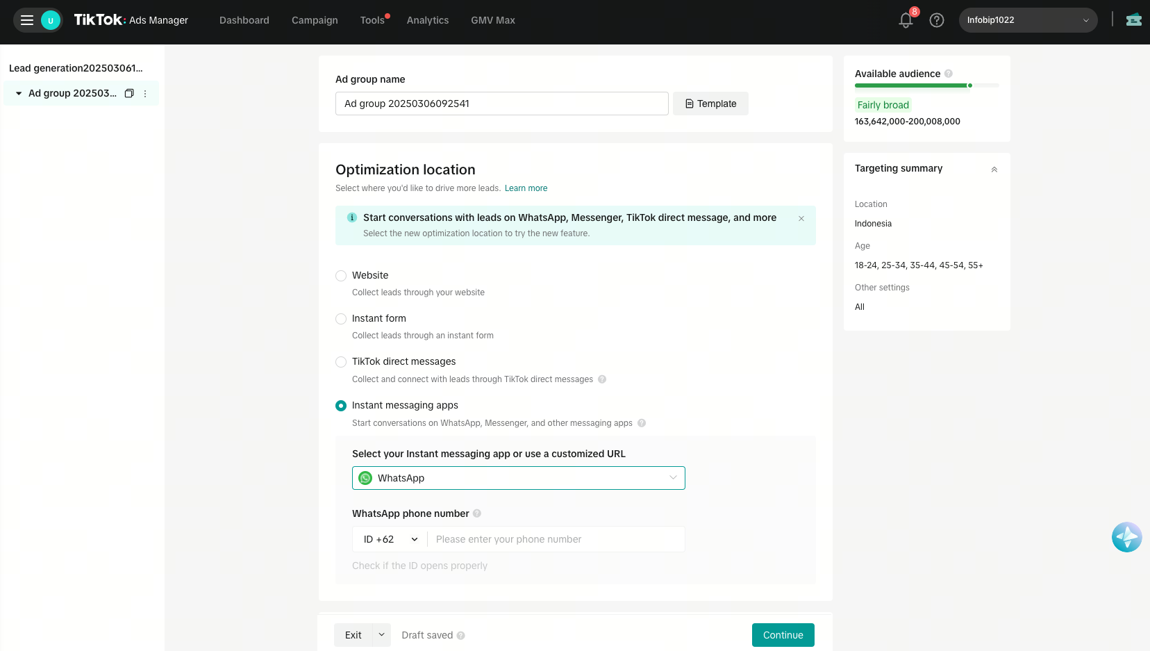 TikTok - Optimization location