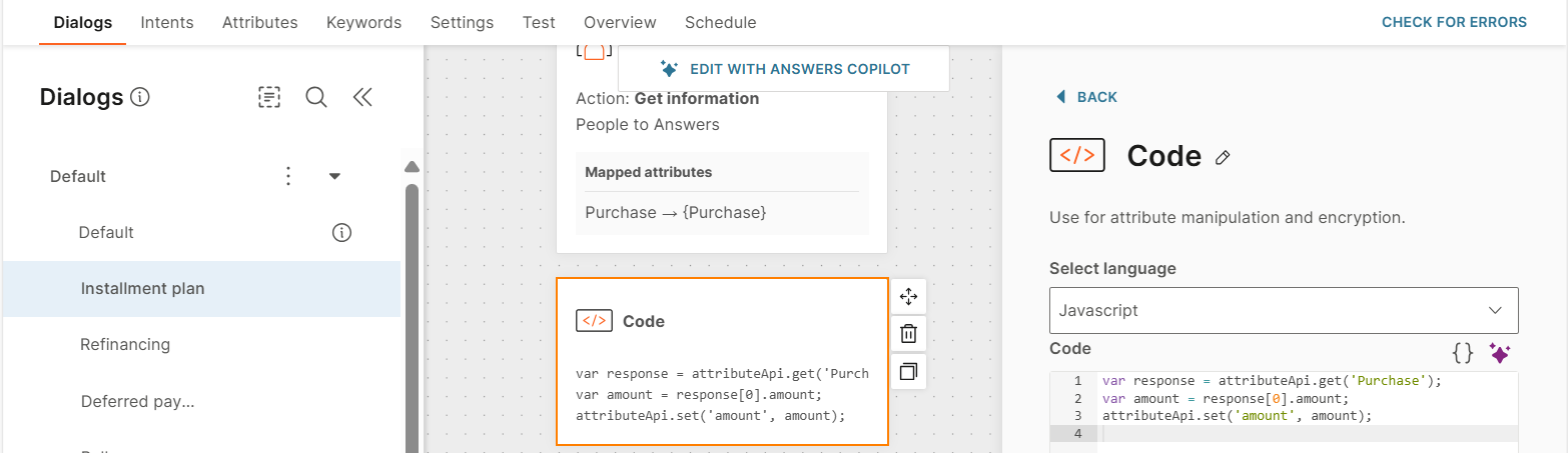 Add a Code element