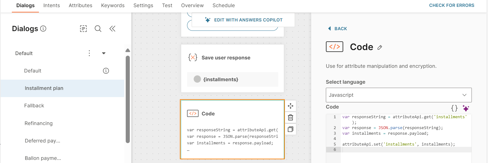 Add a Code element