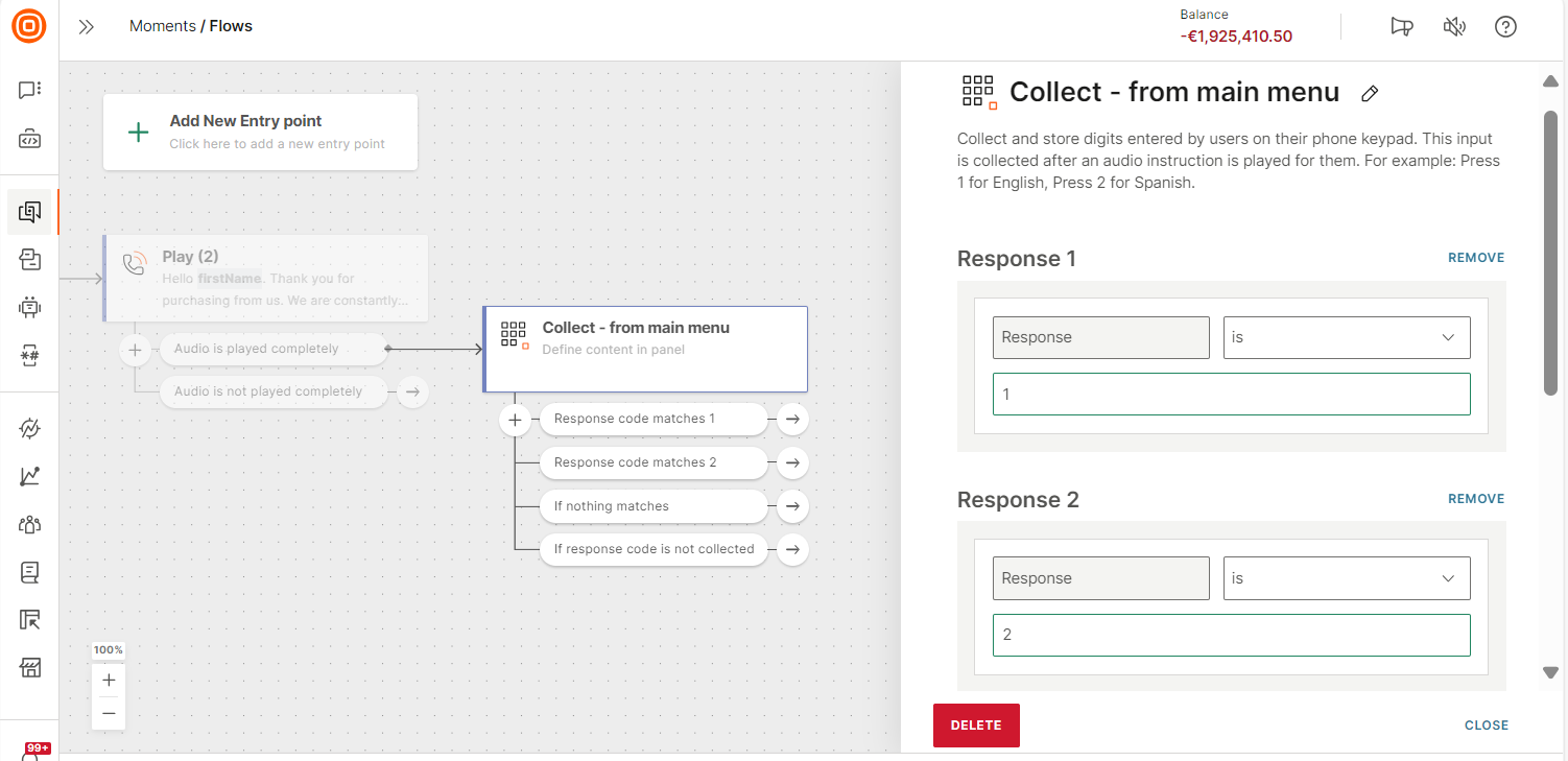 Collect response from end user