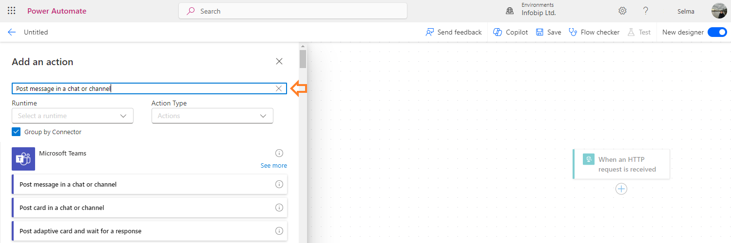 Tutorials - Teams in Conversations second action