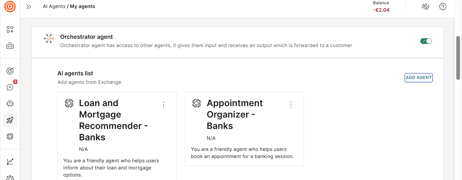 Add specialist agents to the Banks orchestrator
