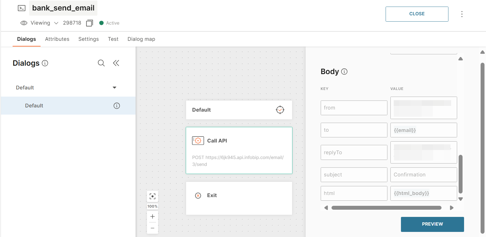 Create the bank_send_email component