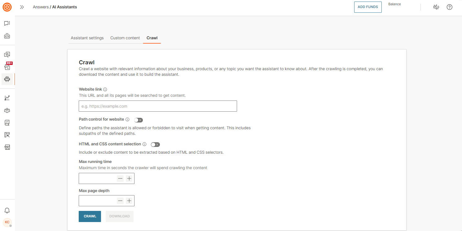 Tutorials - AI assistant web link