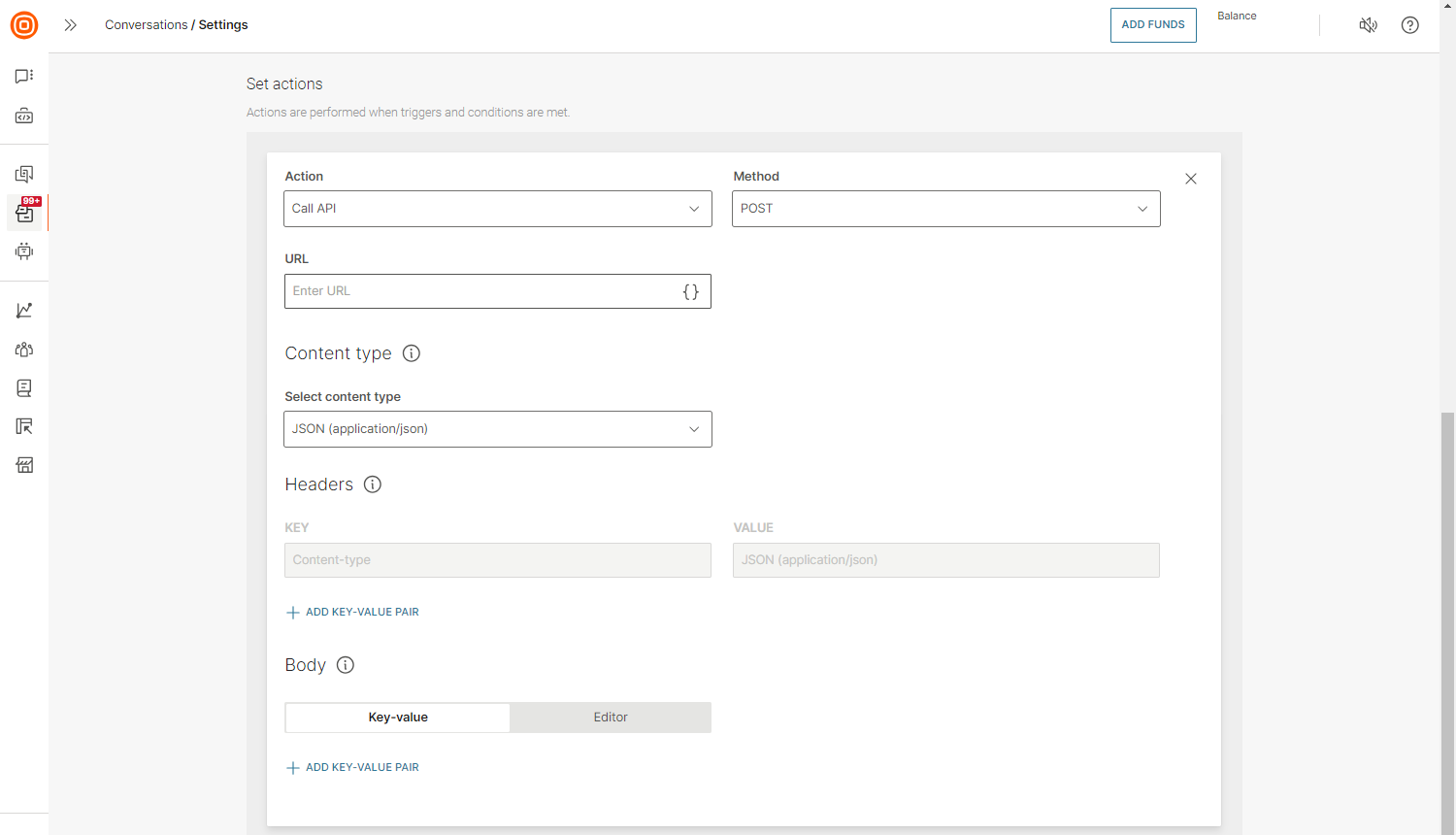 Tutorials - Conversation set action automation