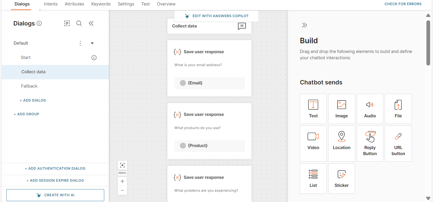 Tutorials - Create a pre-support chatbot dialogs