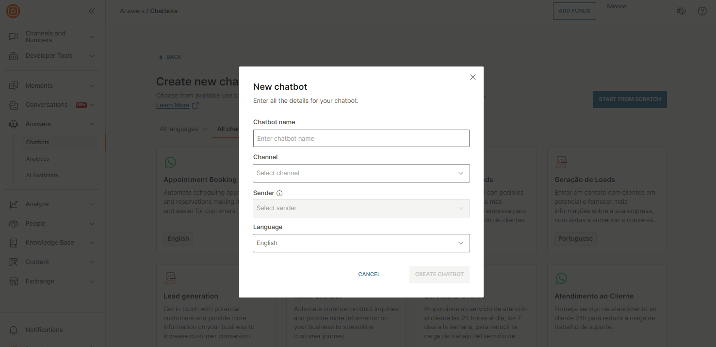 Tutorials - Create a pre-support chatbot