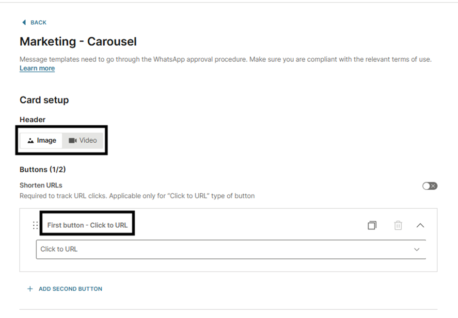 Configure the buttons