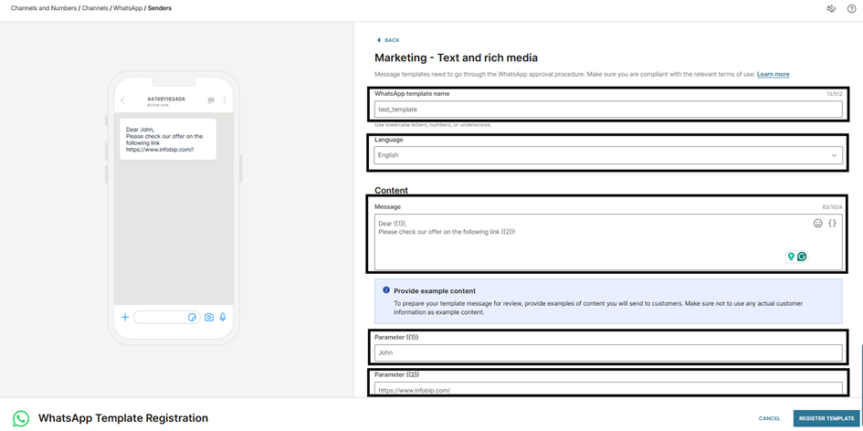 Configure the Carousel template