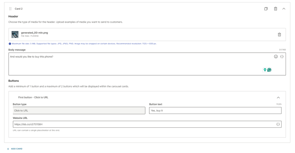 Configure the template