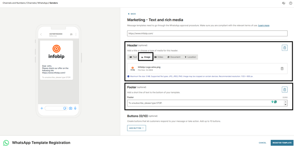 Add header and footer
