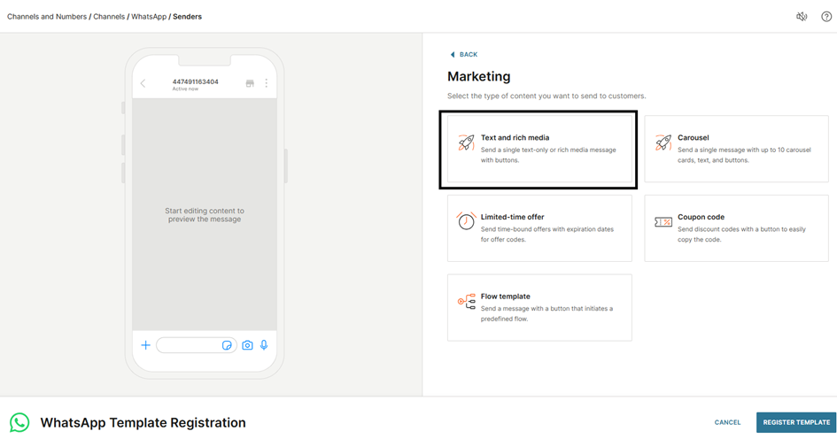 Create Rich media template
