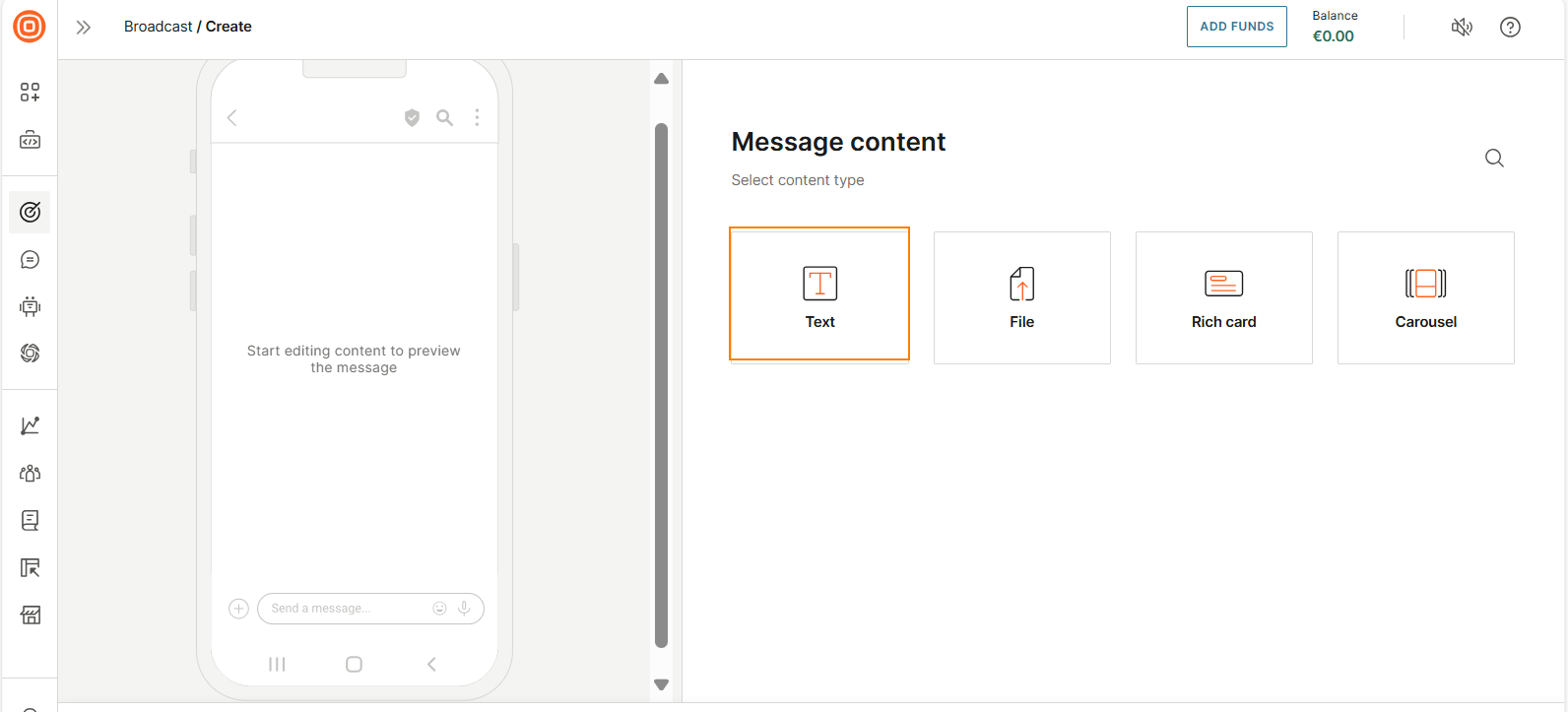 Create a Text message