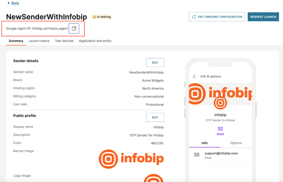 Image that shows how to get the Google Agent ID