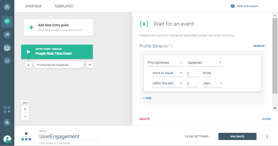 website customers views pricing page