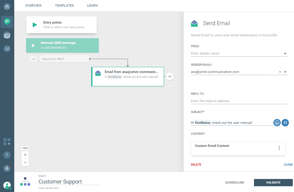 Flow use case - Automate and Optimize Your Customer Support - send email