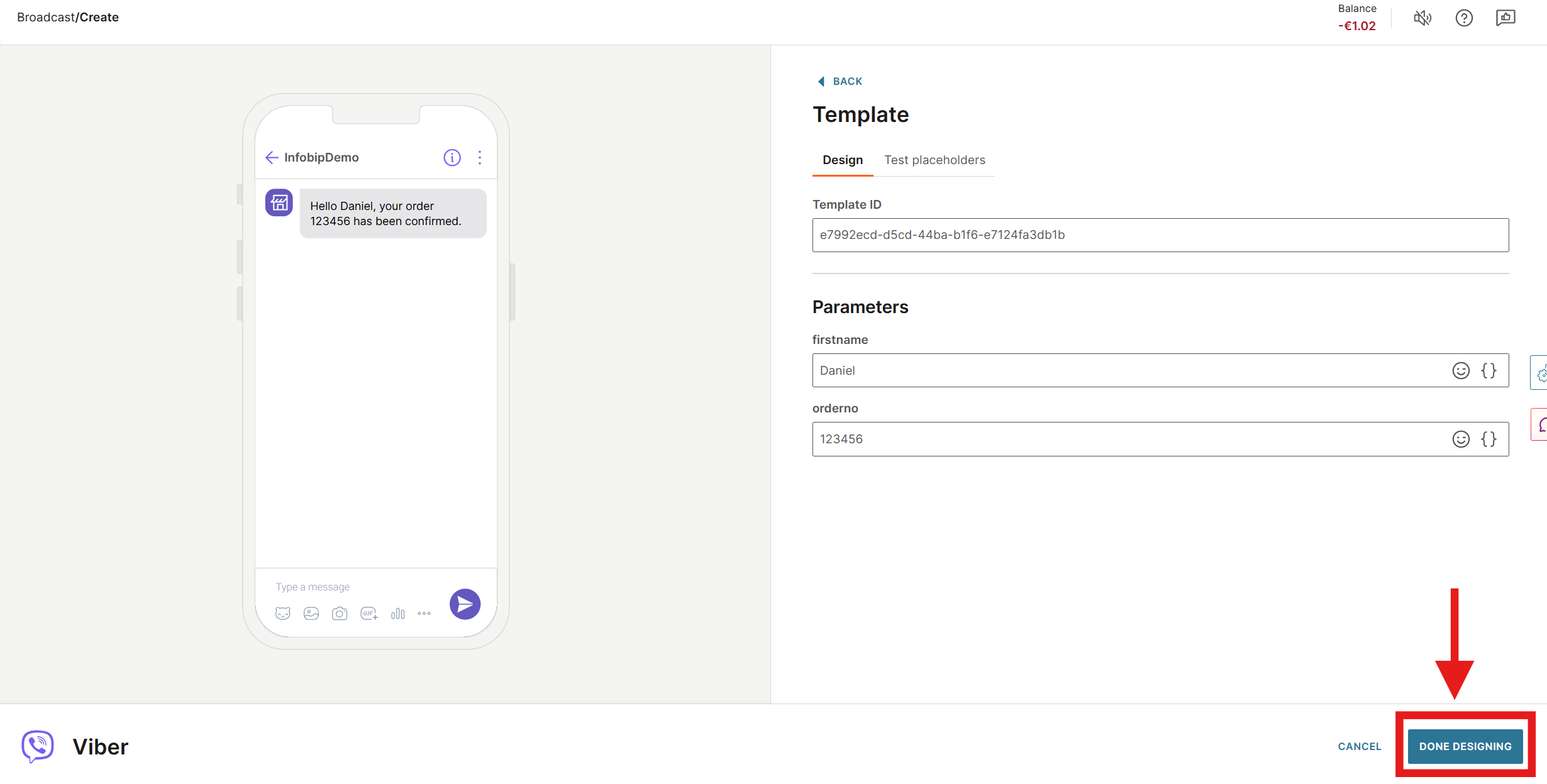 Done Designing button in the lower right corner of the content editor.