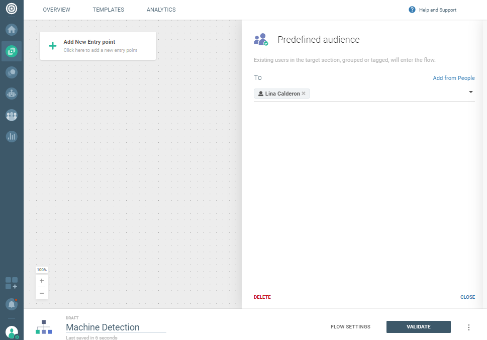 Voice use case - Answering machine detection - select predefined audience