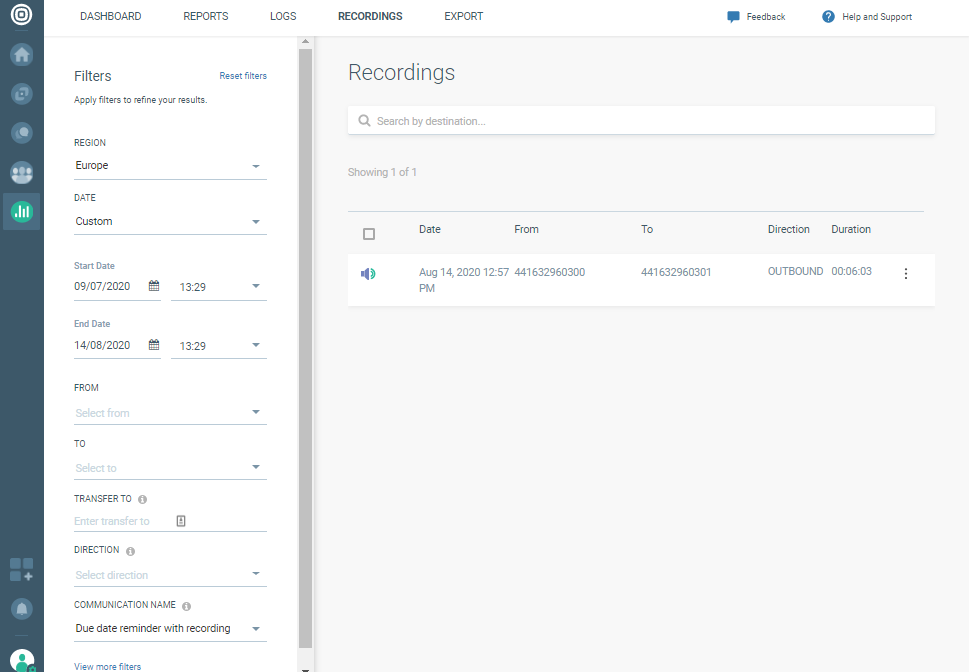 Voice Recording use case - Select recorded audio files