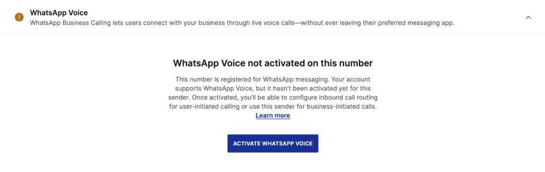 Activate WhatsApp voice in the WhatsApp tab
