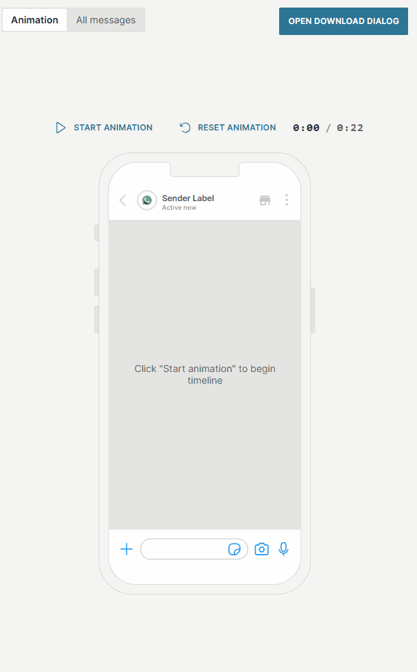 Demo of AI Video Editor generating and playing an animated WhatsApp conversation from a text prompt