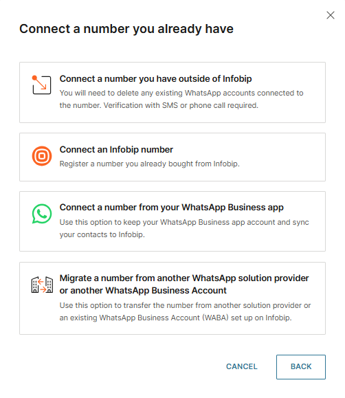 WhatsApp - Register sender