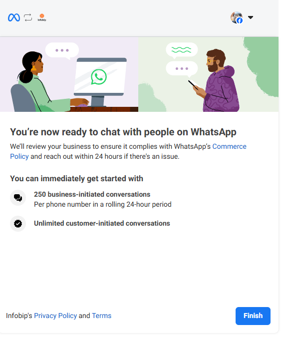 WhatsApp - Finish registration