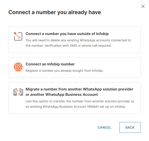 WhatsApp - Register sender