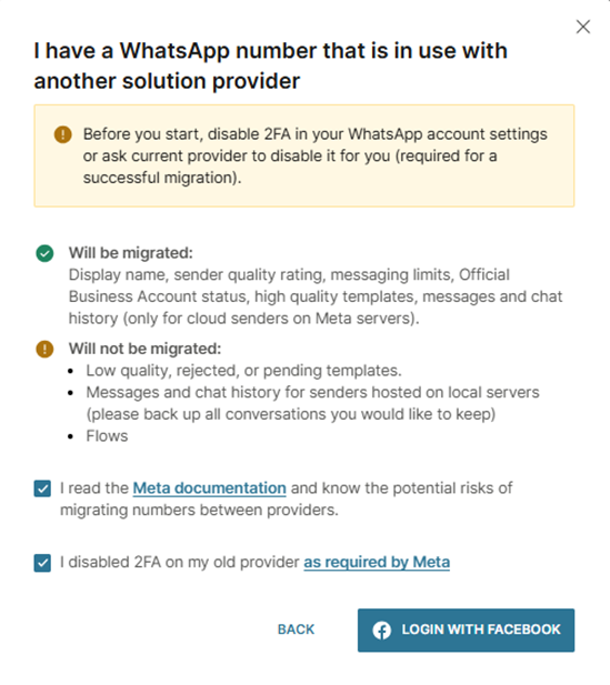 WhatsApp - Migrate phone number