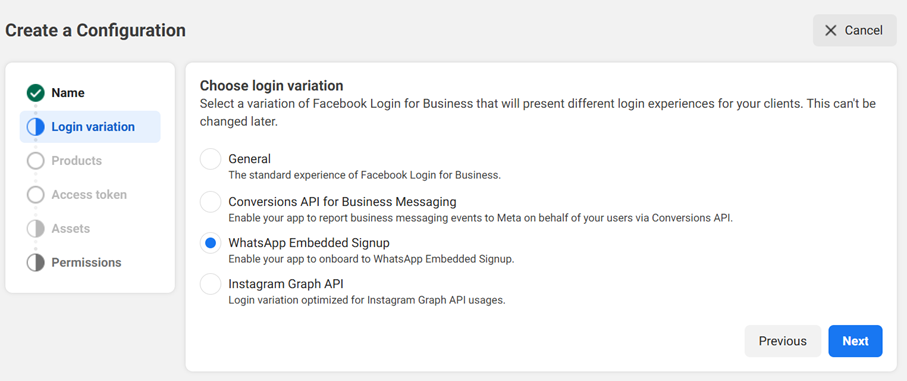 WhatsApp - Tech Provider Program - MM API Configuration - Login Variation