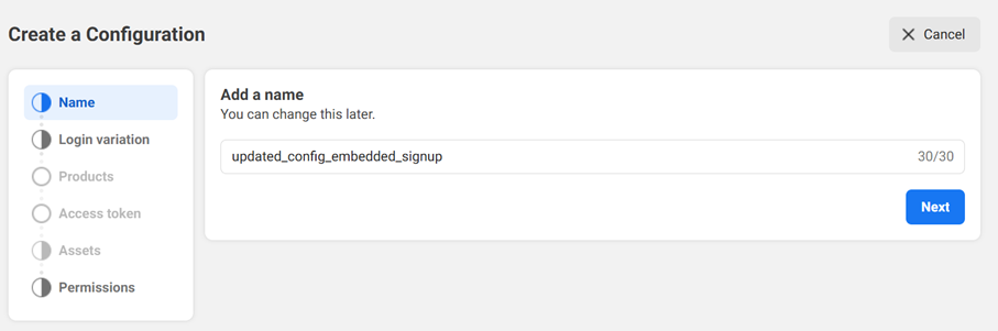 WhatsApp - Tech Provider Program - MM API Configuration - Name