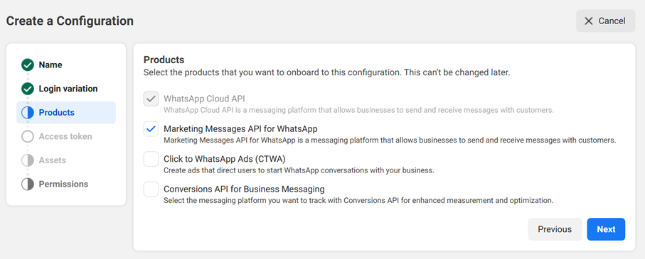WhatsApp - Tech Provider Program - MM API Configuration - Products