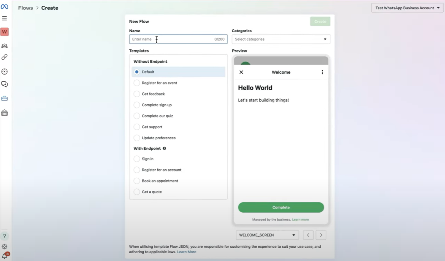 WhatsApp - Build Flows
