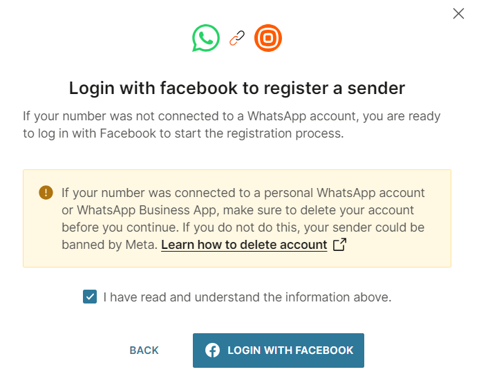 WhatsApp - Login with Facebook