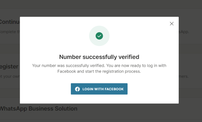 WhatsApp - Number verified login