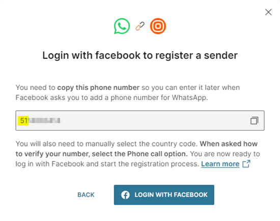 WhatsApp - Voice number - Copy number